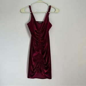 Fashion Nova velvet red dress